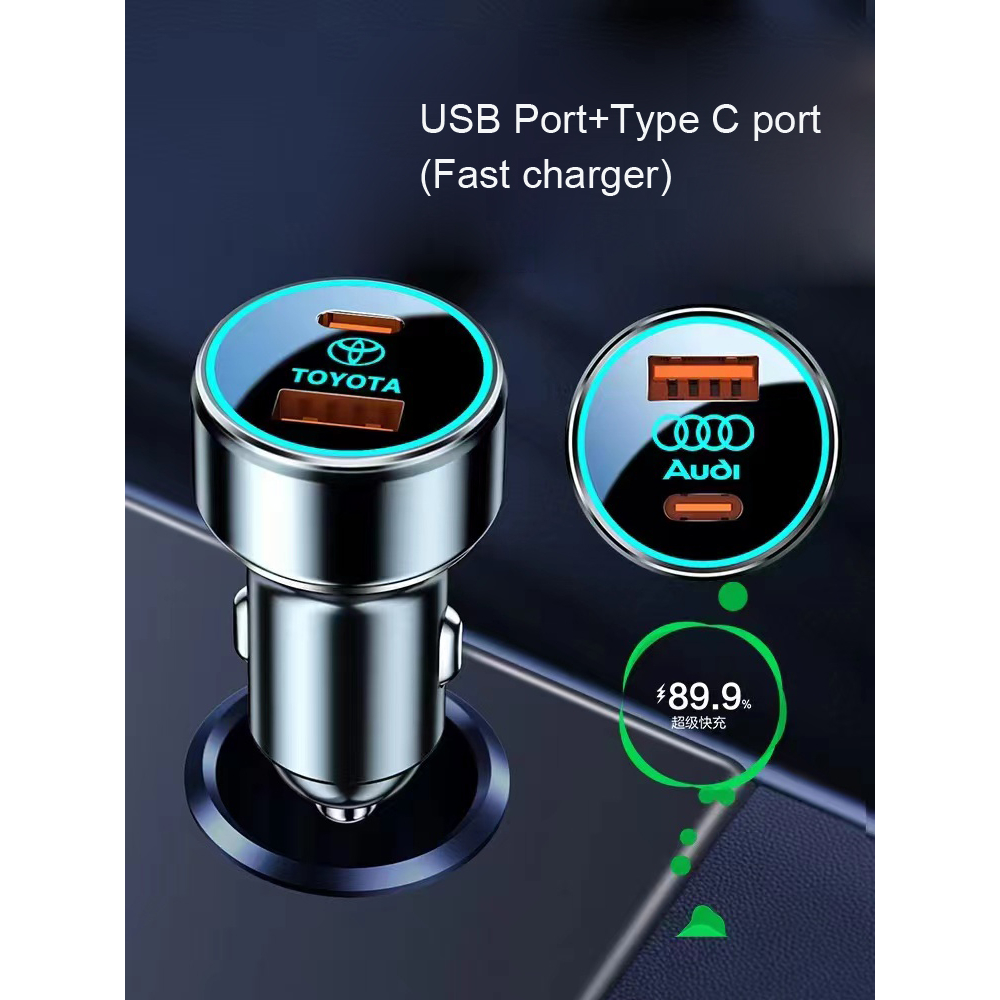 Ładowarka samochodowa z podświetlanym logo