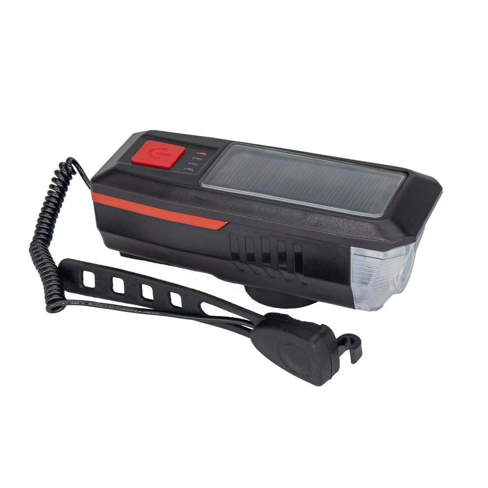 Lampka rowerowa solarna z klaksonem