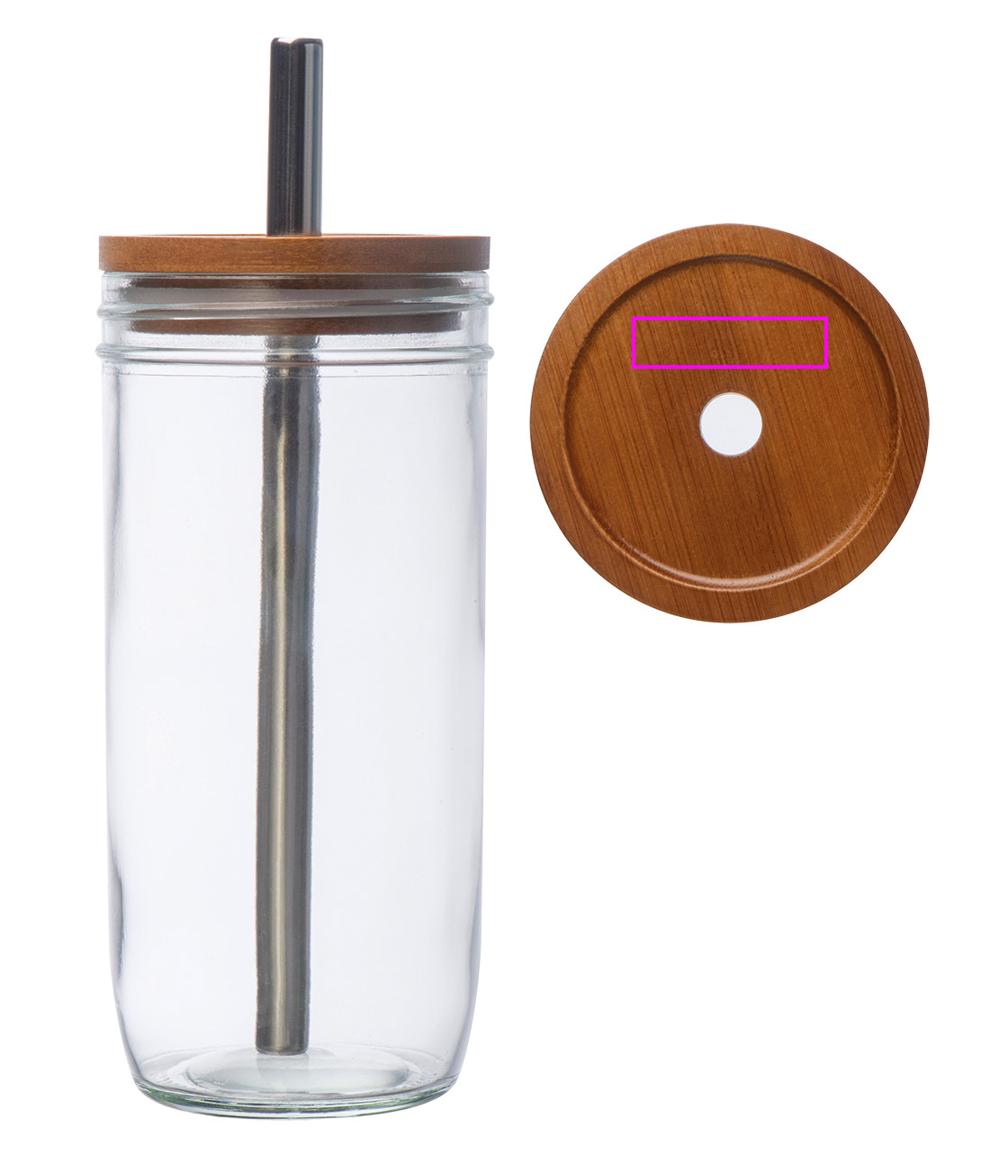 Szklanka z pokrywką i słomką 650 ml BENEDYKT