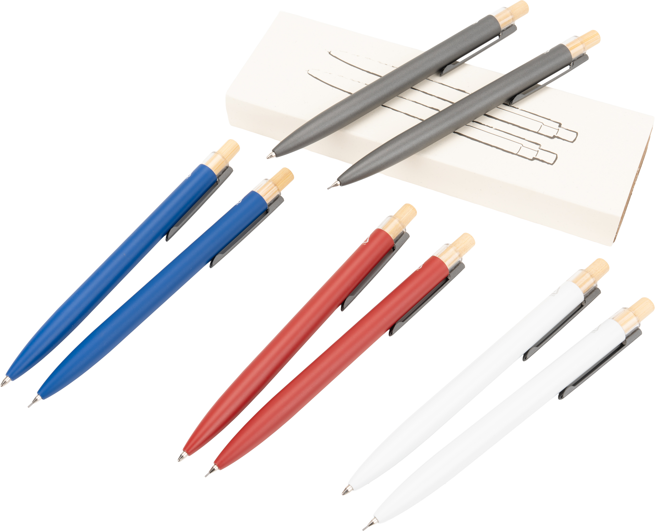 Zestaw piśmienny długopis półżelowy i ołówek automatyczny z aluminium z recyklingu SIEGFRIED