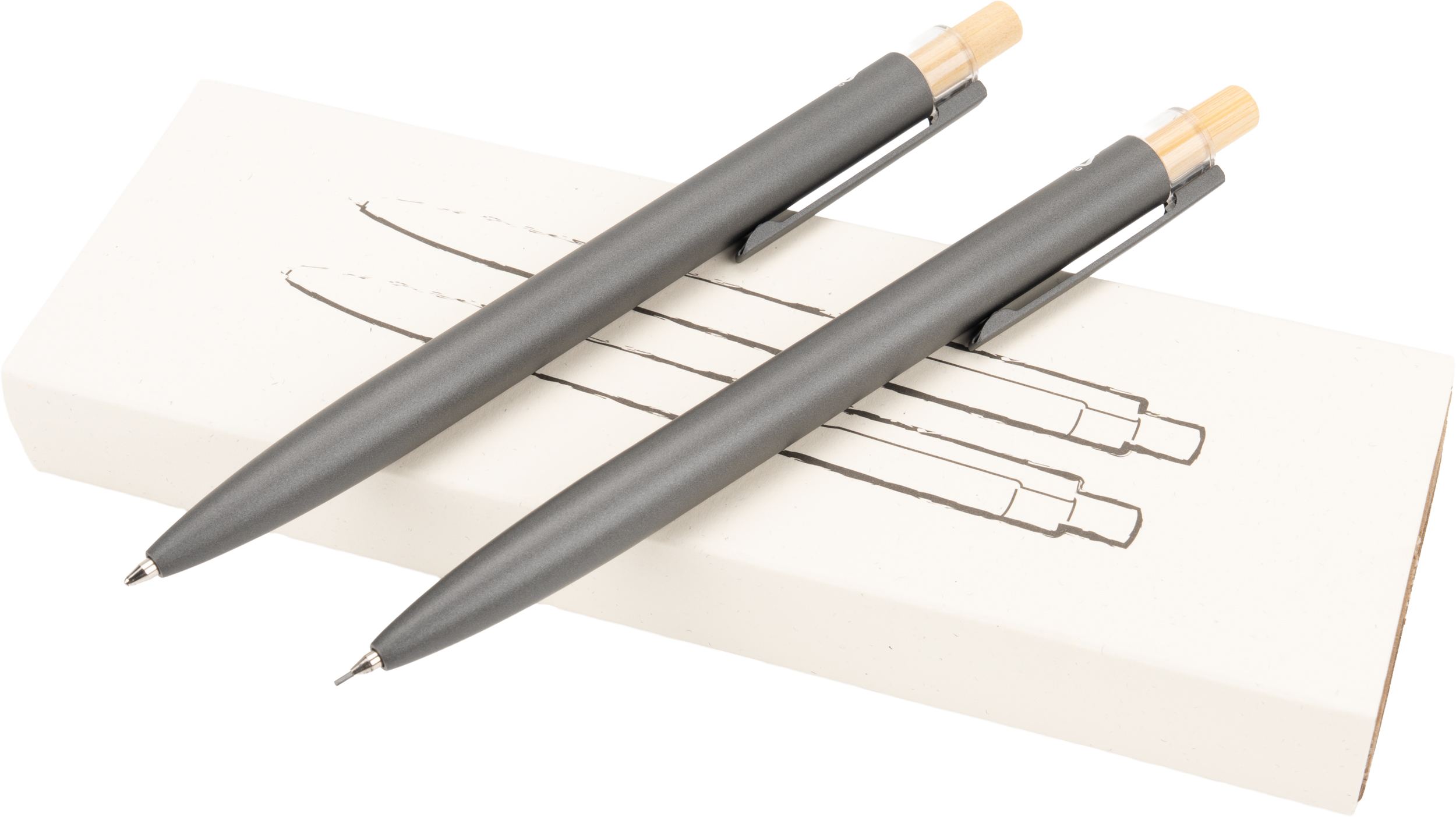 Zestaw piśmienny długopis półżelowy i ołówek automatyczny z aluminium z recyklingu SIEGFRIED