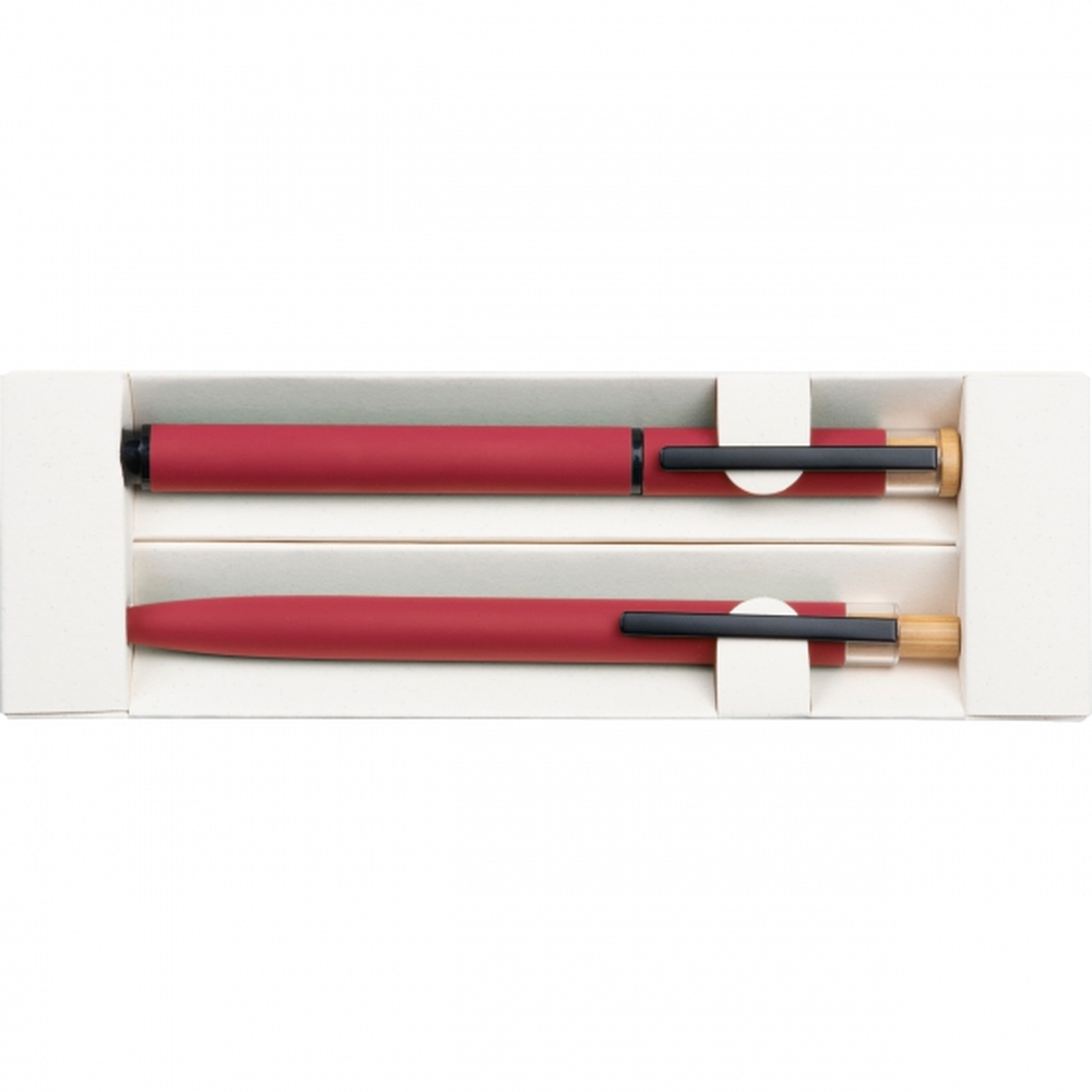 Zestaw piśmienny długopis i pióro kulkowe z aluminium z recyklingu RAFFAELE