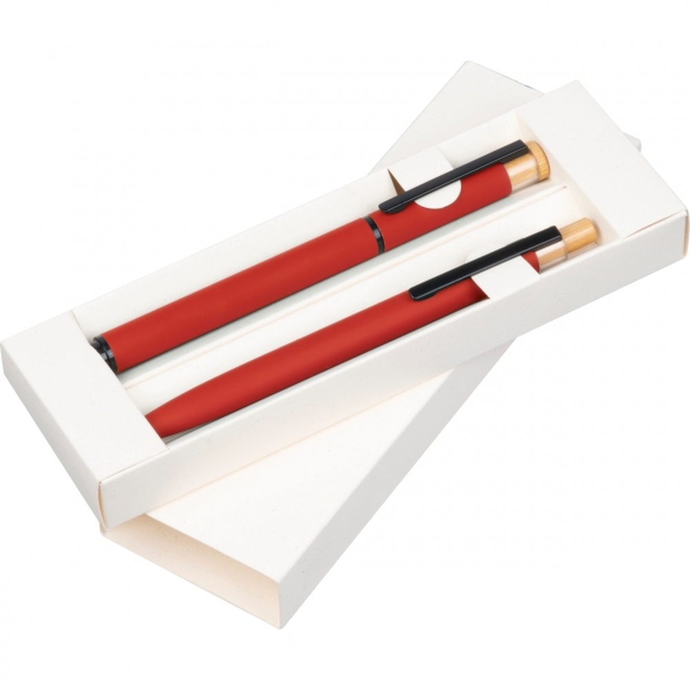 Zestaw piśmienny długopis i pióro kulkowe z aluminium z recyklingu RAFFAELE