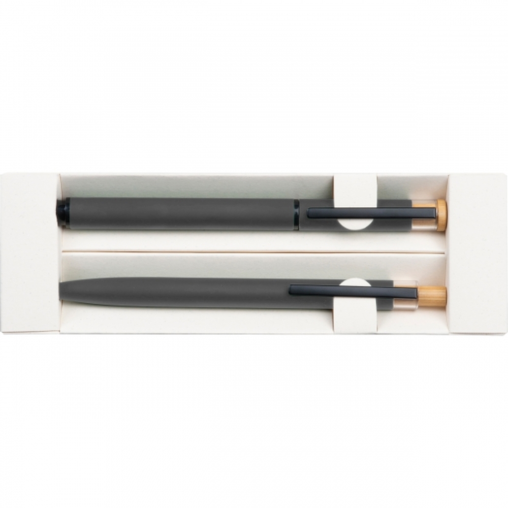 Zestaw piśmienny długopis i pióro kulkowe z aluminium z recyklingu RAFFAELE