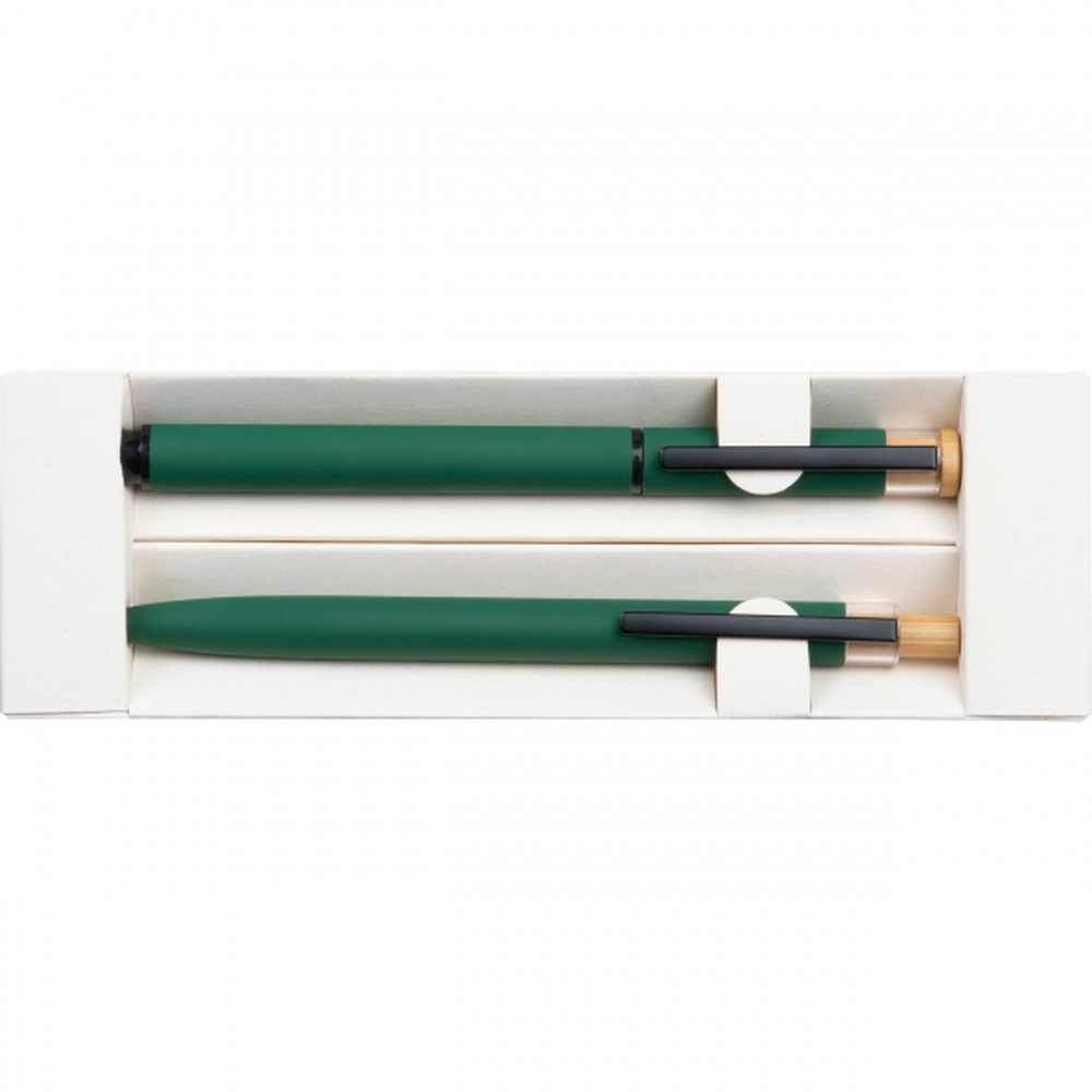 Zestaw piśmienny długopis i pióro kulkowe z aluminium z recyklingu RAFFAELE