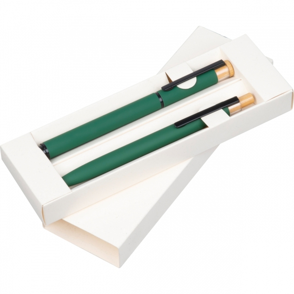 Zestaw piśmienny długopis i pióro kulkowe z aluminium z recyklingu RAFFAELE