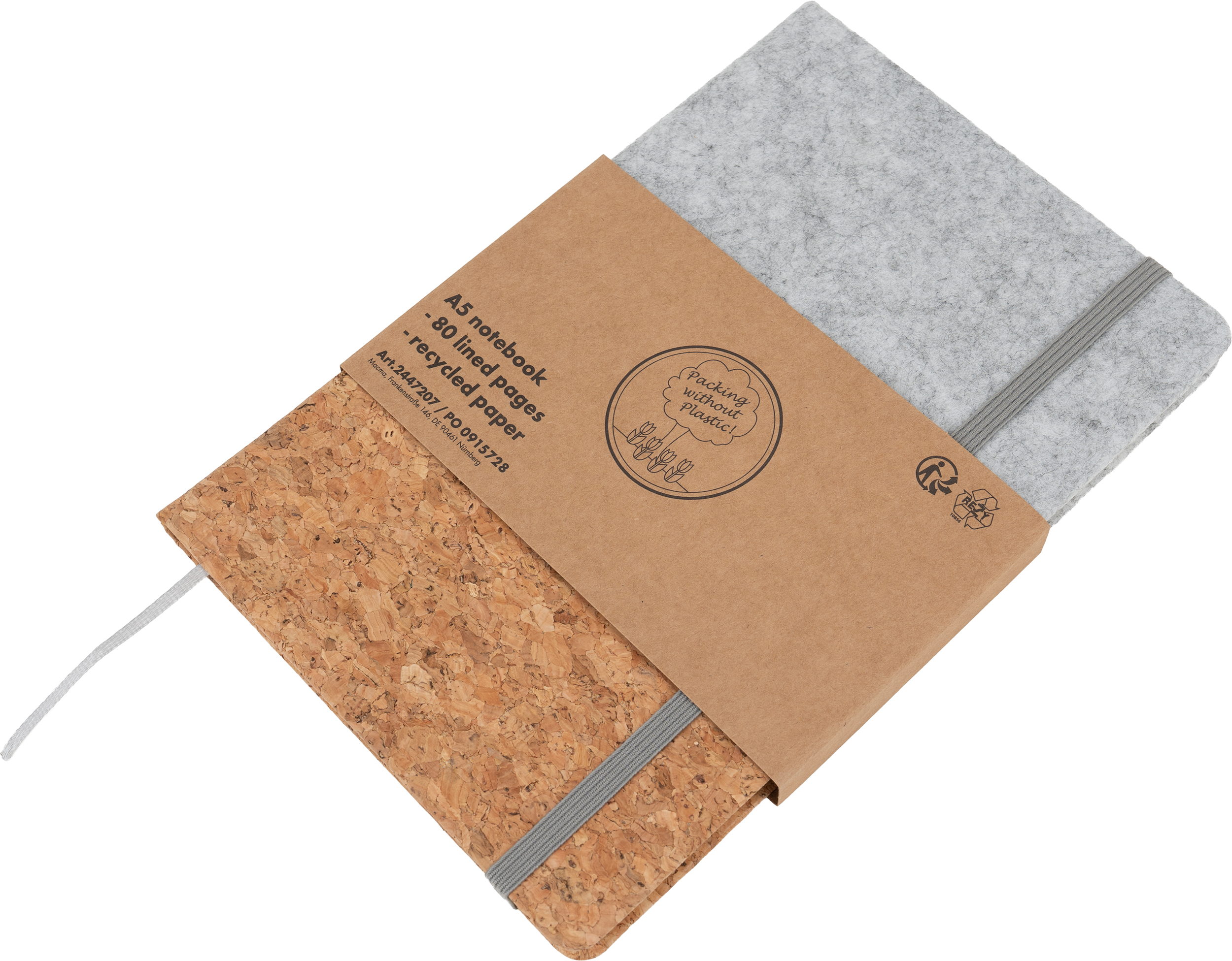 Notatnik A5 w linie RPET TERESA