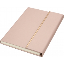 Notatnik A5 ze skóry z recyklingu, w linie z długopisem metalowym CrisMa MAGGIE