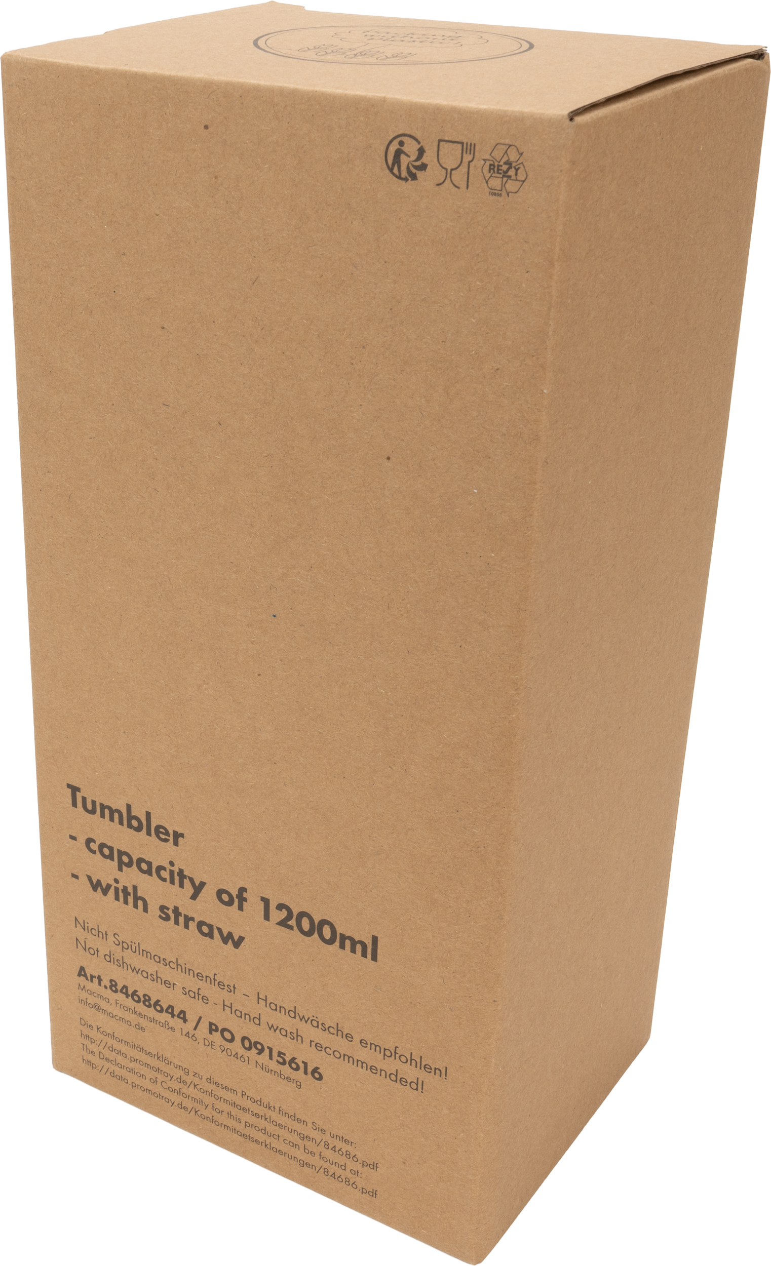 Kubek ze słomką XXL 1200 ml TEODORA