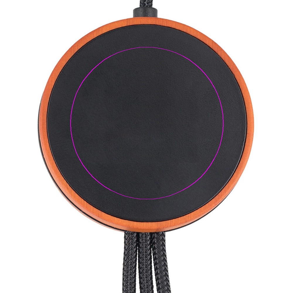 Kabel z ładowarką indukcyjną 4w1 w drewnianej obudowie - i5w