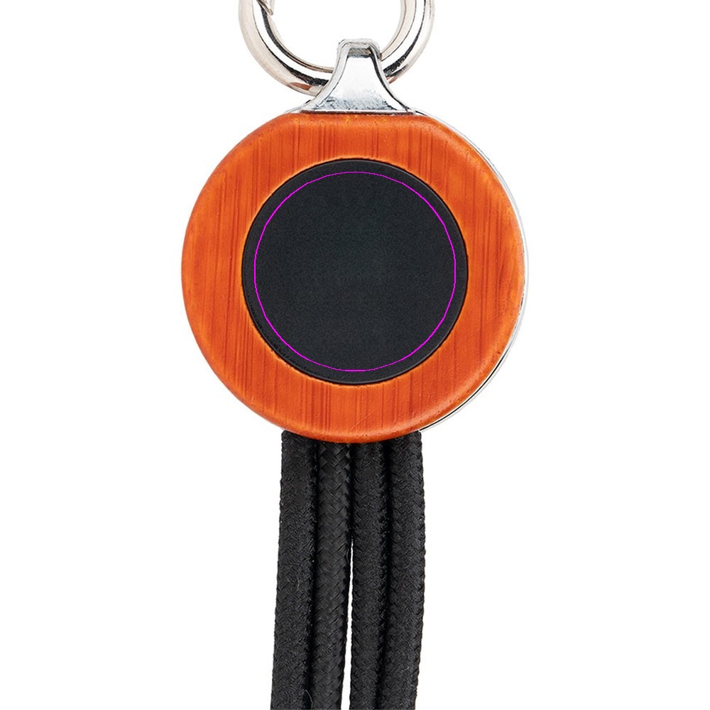 Kabel 4w1 z podświetlanym logo w drewnianej obudowie