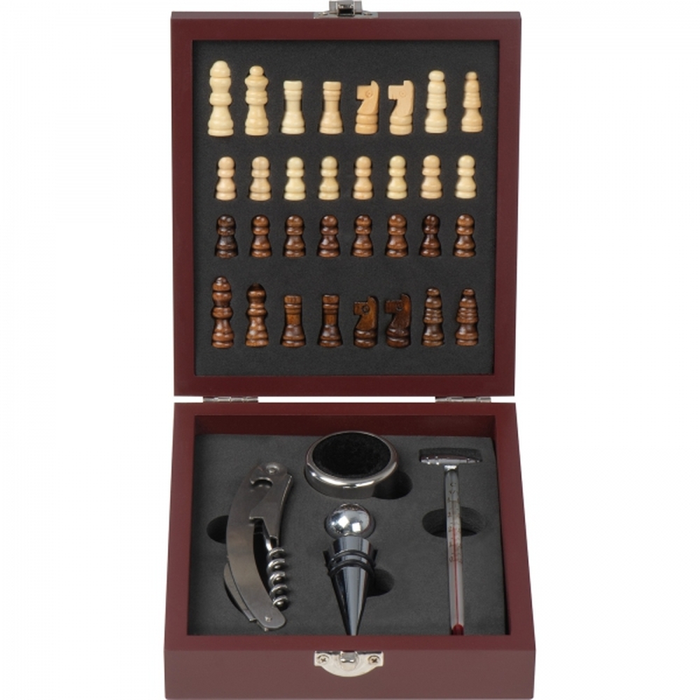 Zestaw do wina z szachami ERNST
