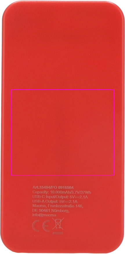 Power bank z ABS z recyklingu 10000 mAh PRESTON