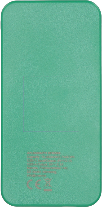 Power bank z ABS z recyklingu 10000 mAh PRESTON