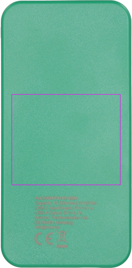 Power bank z ABS z recyklingu 10000 mAh PRESTON