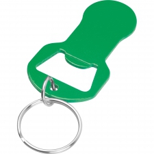 Brelok z otwieraczem do butelek i żetonem do wózka z aluminium z recyklingu OLIWIER