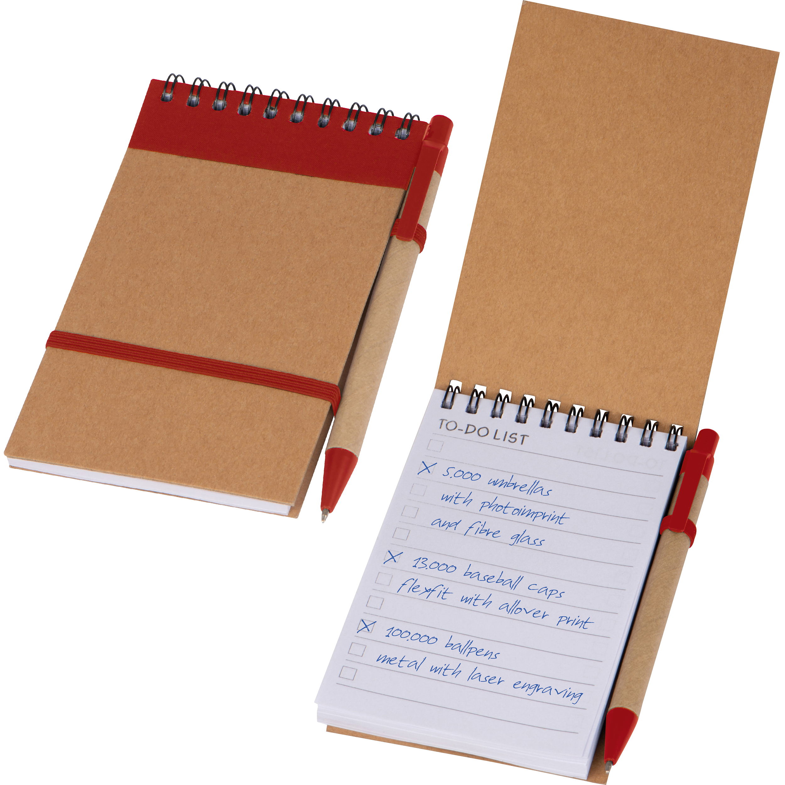 Notatnik w linie z długopisem tekturowym...