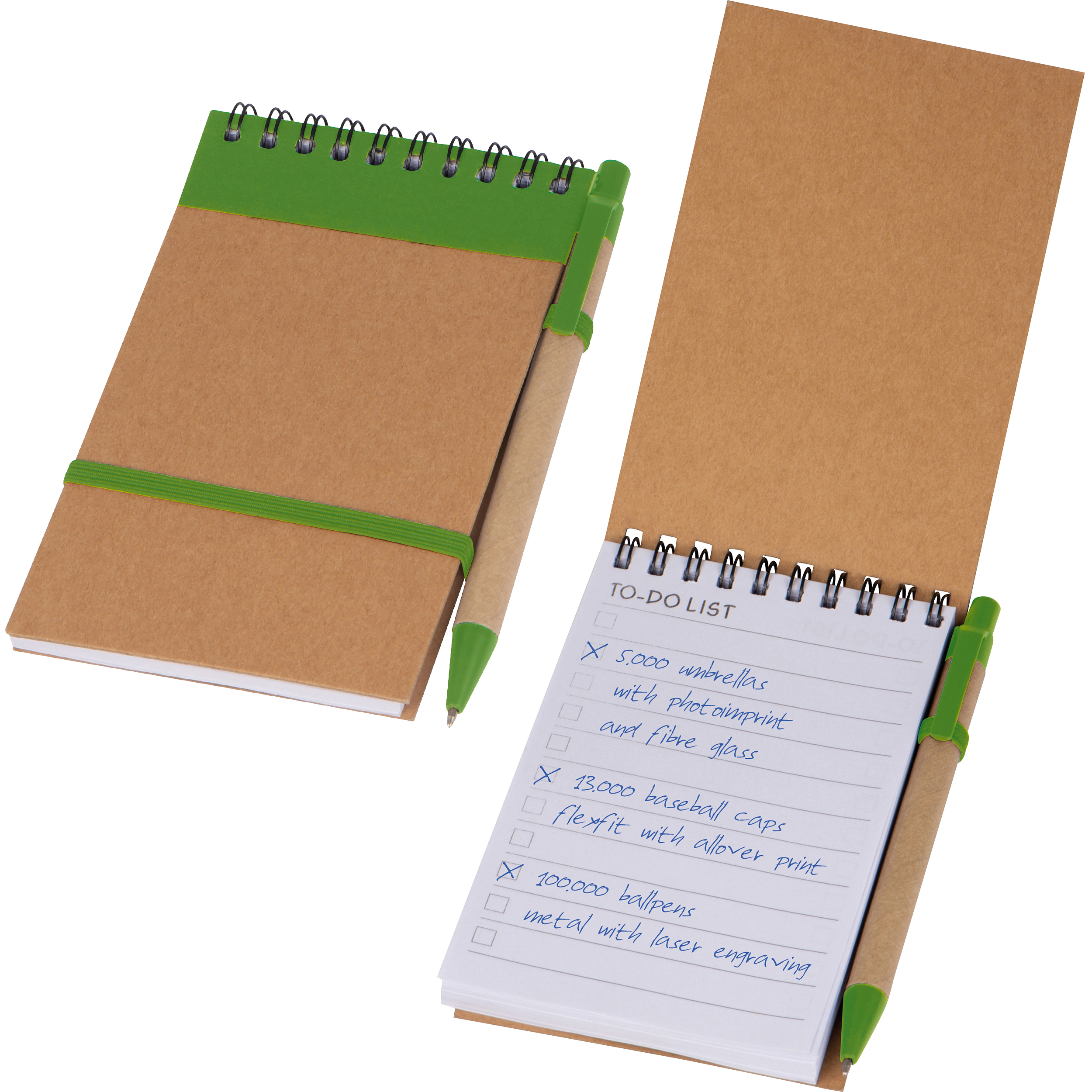 Notatnik w linie z długopisem tekturowym...