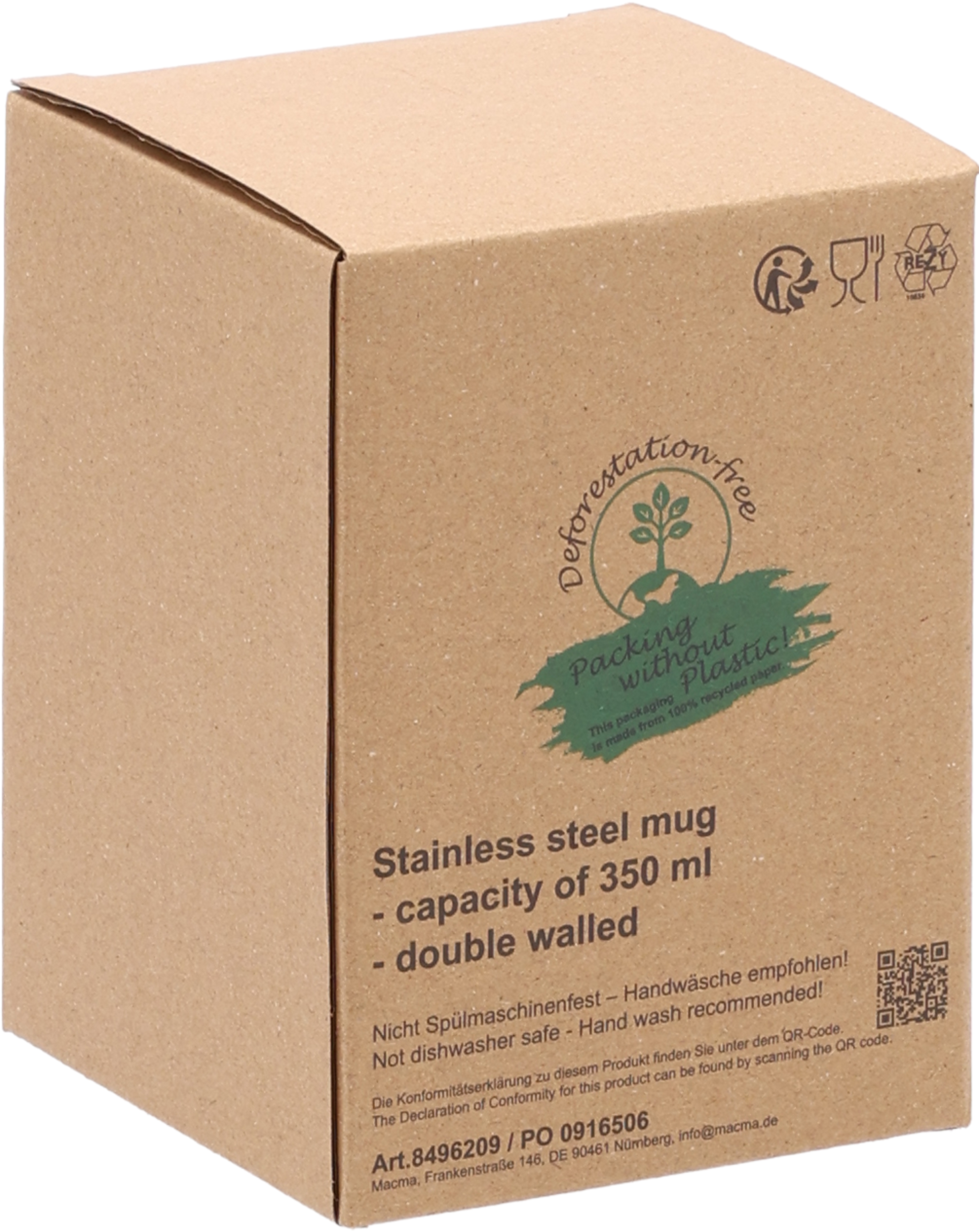 Kubek termiczny 350 ml z powłoką z recyklingu METODY