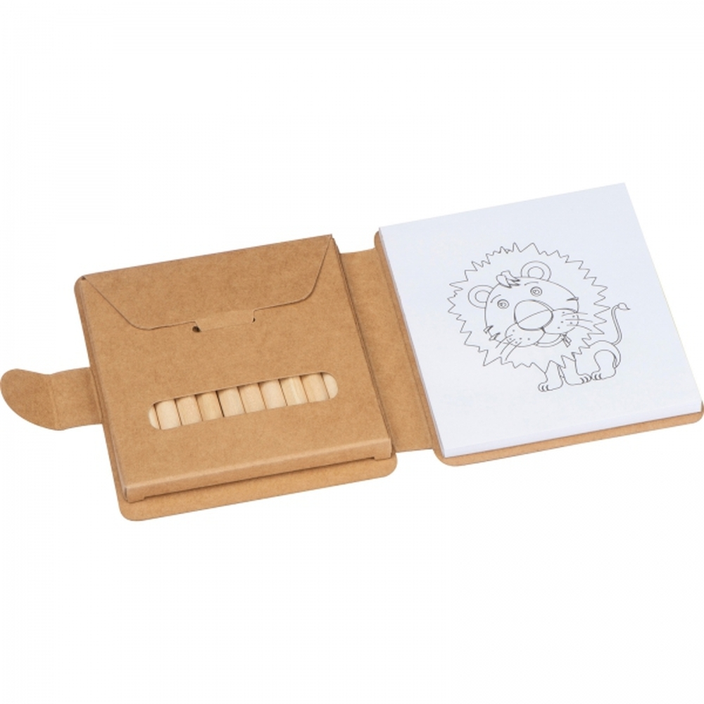 Kolorowanka z kredkami drewnianymi 12 kolorów RUFIN