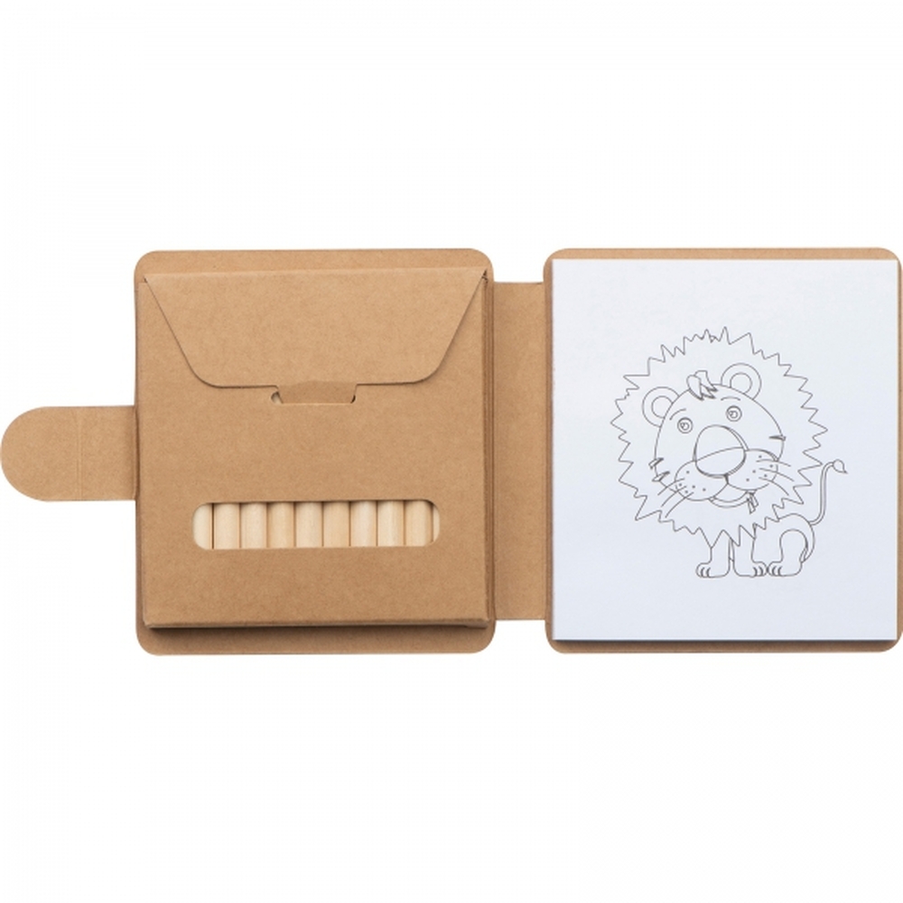 Kolorowanka z kredkami drewnianymi 12 kolorów RUFIN