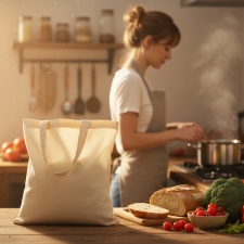 Mała torba bawełniana z krótkimi uszami 140 g/m2 KERSTIN