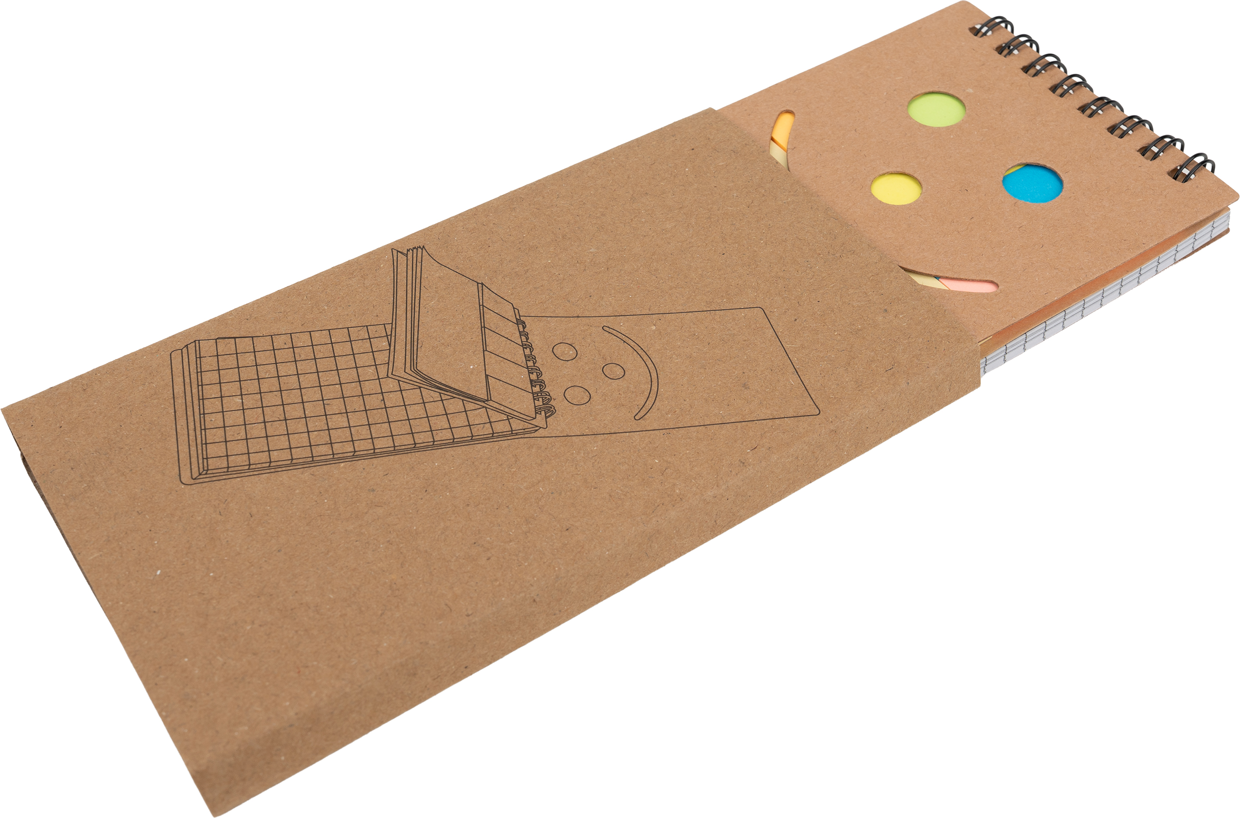 Notatnik w kratkę z karteczkami do markowania MANLIO