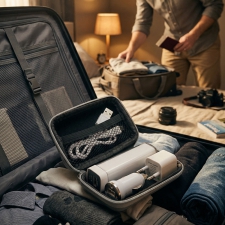 Zestaw podróżny power bank 2200 mAh i wtyczki JUSTIN