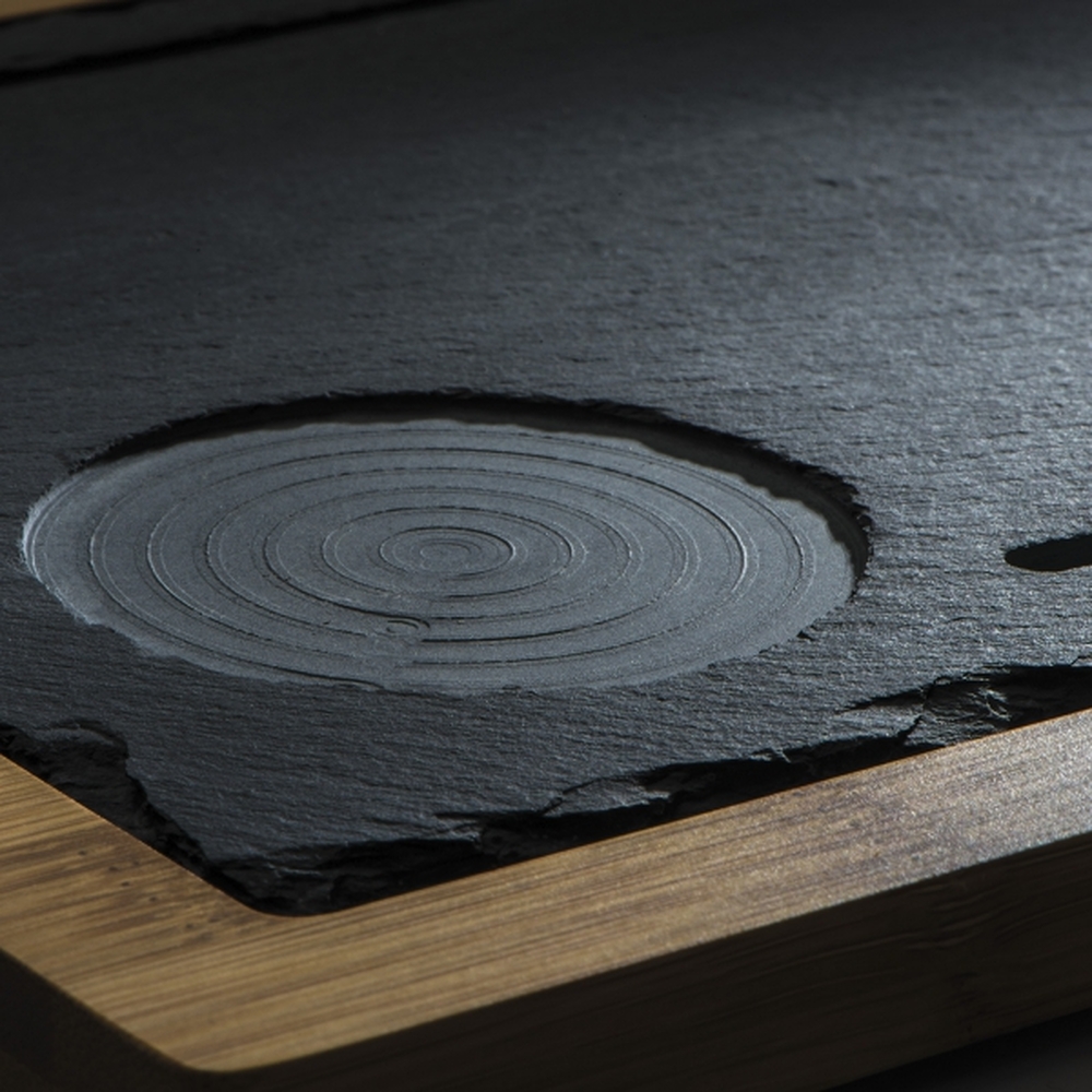 Taca bambusowa z łupkiem SERGIO