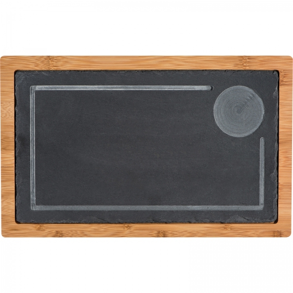 Taca bambusowa z łupkiem SERGIO