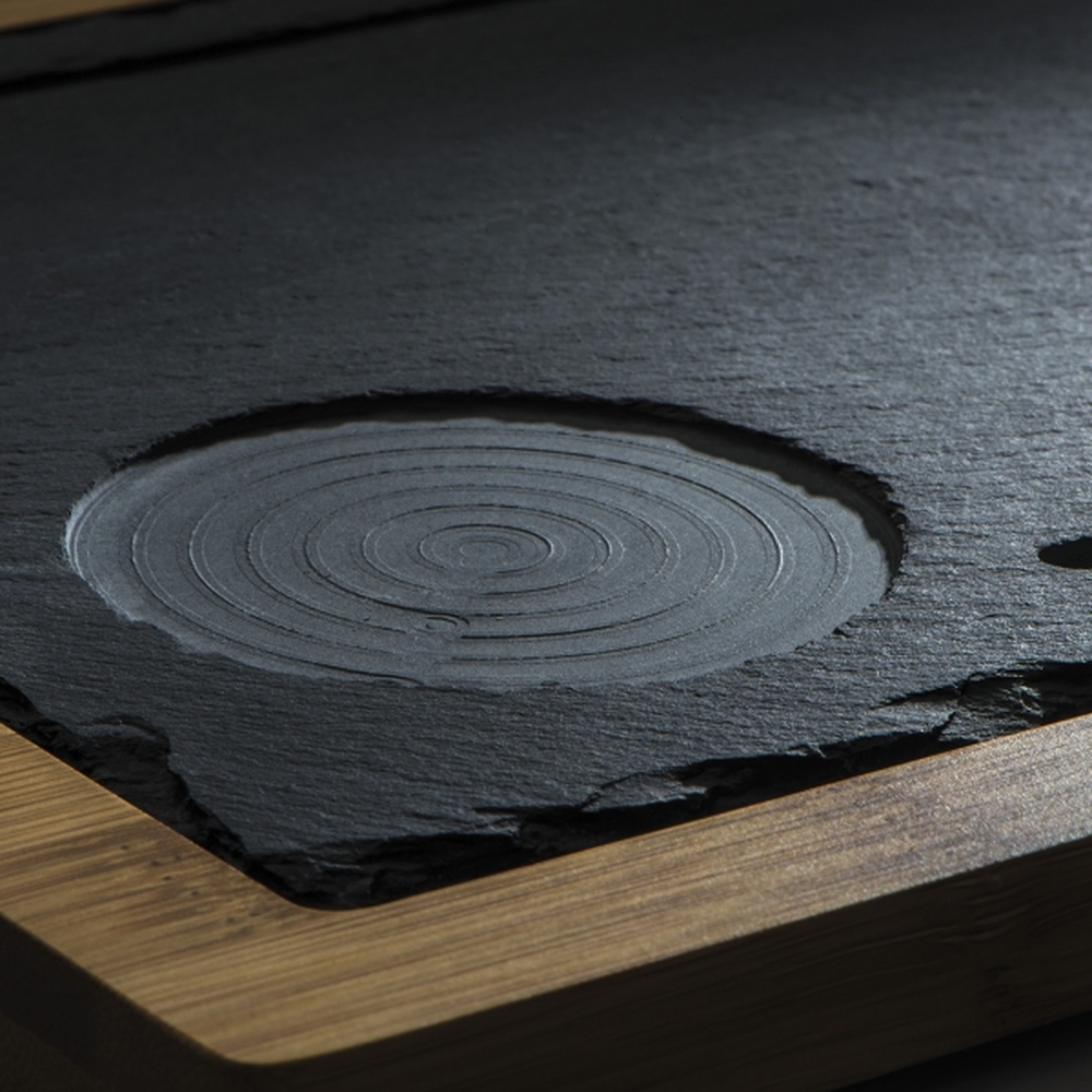 Taca bambusowa z łupkiem SERGIO