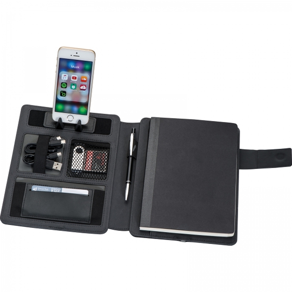 Folder A5 z notatnikiem w linie i power bankiem 4000 mAh FABIOLA