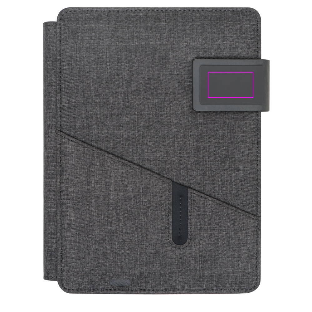 Folder A5 z notatnikiem w linie i power bankiem 4000 mAh FABIOLA