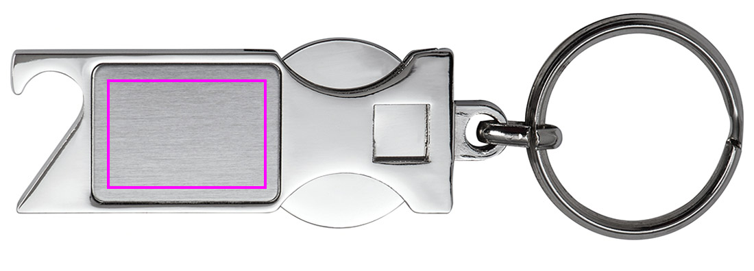 Brelok metalowy otwieracz do butelek z żetonem HILDE