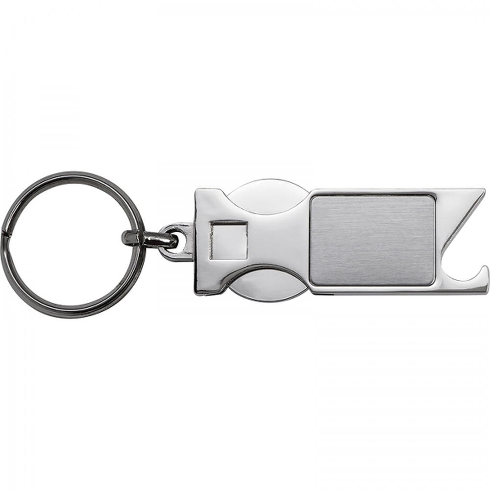 Brelok metalowy otwieracz do butelek z żetonem HILDE