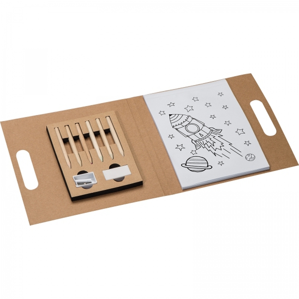 Zestaw do kolorowania z kredkami 6 kolorów CORNELIA