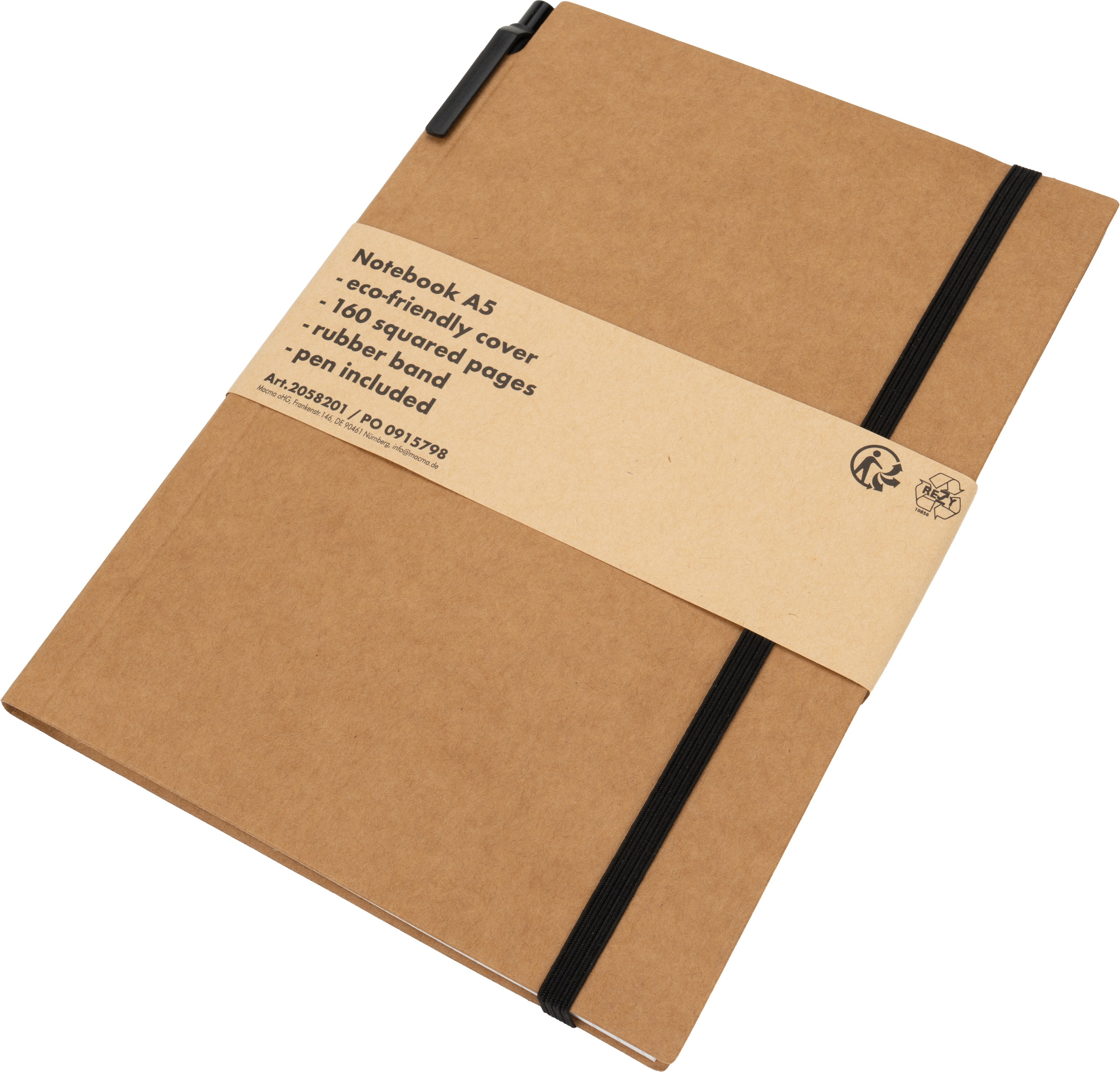 Notatnik A5 w kratkę z długopisem FELIX